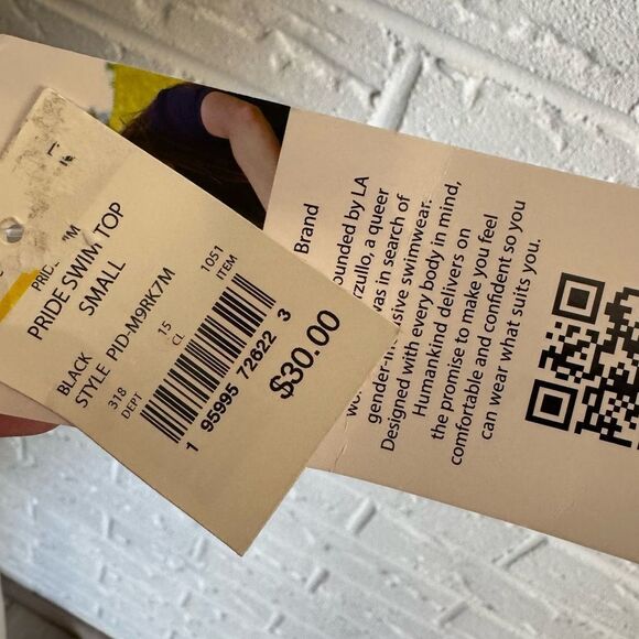 🚨4/$25 NWT Human Kind X Target Pride Black Swim Tankini Top Size Small - Picture 6 of 8